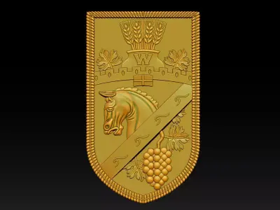 Heraldic Shield Crest CNC Relief 3D Model 3D print model