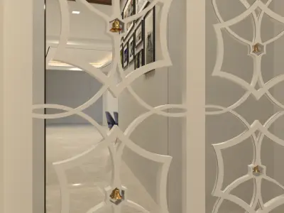 CNC Jali Door Low-poly 3D model