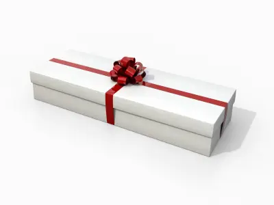  Gift Boxes - Flat Set with Tied Ribbon Rosette 