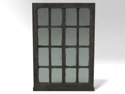 Medieval Window Glass and Wood Two 3D Model Tudor Low-poly 3D model