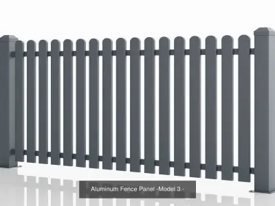 Aluminum Fence Model 3 3D Model Pack