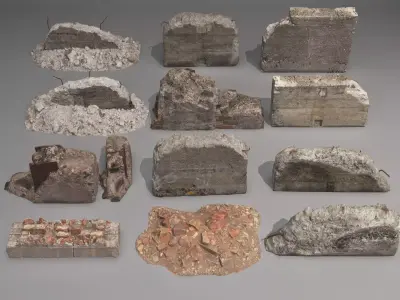 Construction waste Low-poly 3D model