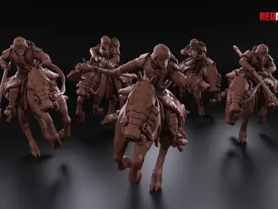 Death Division - Cavalry of the Imperial Force - Dynamic poses 3D print model