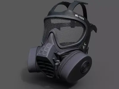 Helmet gas mask scifi military combat  Low-poly 3D model