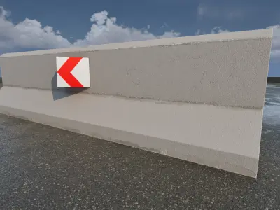 Concrete Road Barrier  3D model