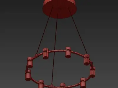 NETTO circular light fixture with four lights 3D model