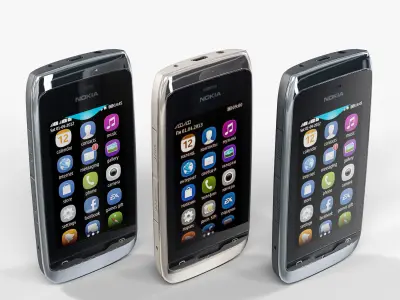 Nokia Asha 308 Low-poly 3D model