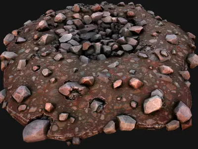 Iron Ore Stone Deposits for Mine Environment Low-poly 3D model