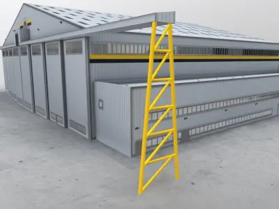 EGCC Hangar 3 Low-poly 3D model