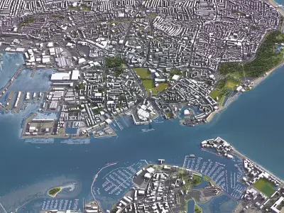 Portsmouth  Low-poly 3D model