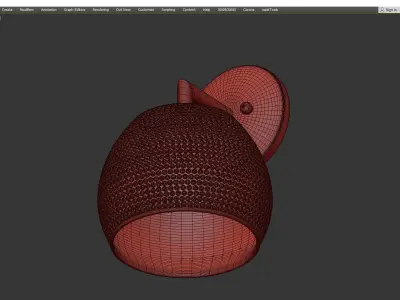  STUDDED BRASS SCONCE Low-poly 3D model