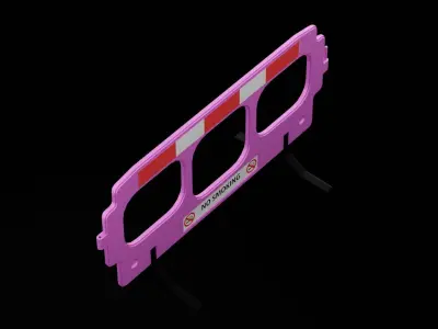Pink Street Barrier  Low-poly 3D model