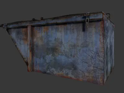 Old Dirty Dumpster Low-poly 3D model