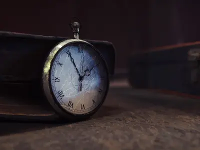 Vintage Pocket Watch Low-poly 3D model