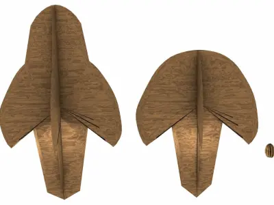 Heneturianer Spaceships Low-poly 3D model