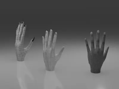 Hands 3D model Low-poly 3D model