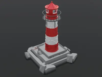 Low Poly Lighthouse Low-poly 3D model buy