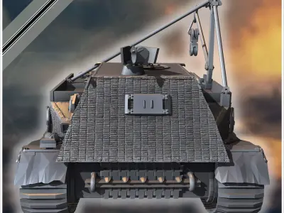 Bergepanzer Tiger P armored recovery vehicle - Germany Eastern W 3D print model