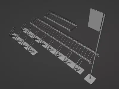 Bicycle Parking Set 1 3D model