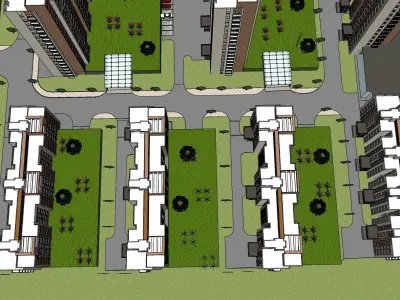 low housing systainable apartment building sketchup model  3D model