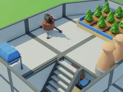 Rust low-poly building bases assets Free low-poly 3D model