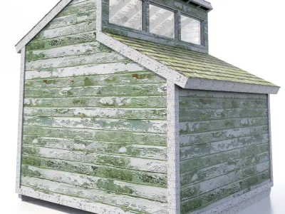 Shed-02b wooden shed 3D model