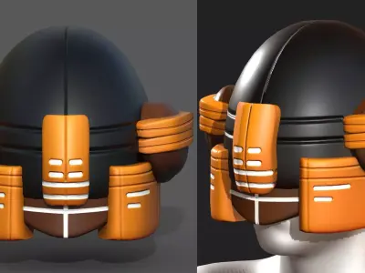 Helmet plastic mask protection scifi futuristic  Low-poly 3D model