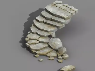 Koike town - stairs - stone staircase 3D model