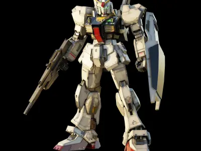 GUNDAM MK-II 3D  Realistic Texture Rigged MAYA 3DS MAX Blender 3D model