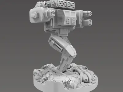 Infantry support heavy walker SCIFI Robot 3D print model