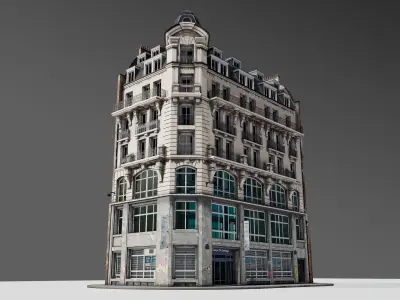 Parisian Street Corner Building 3D model