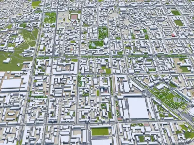 Tomsk Russia 60km Low-poly 3D model