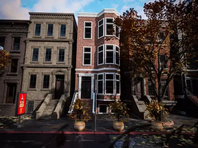 BROOKLYN BROWNSTONE REGULAR OLD BUILDING 007 Low-poly 3D model