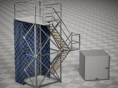 Tower Metal Frame Game 3D model Low-poly Low-poly 3D model