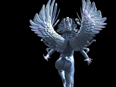 Lovcraftian alian female sculpture 1 3D model