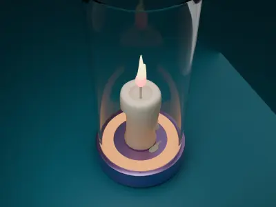 candle  flame art smoke  3D model
