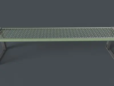 Metal Modern Bench 15 PBR Game Ready Low-poly 3D model