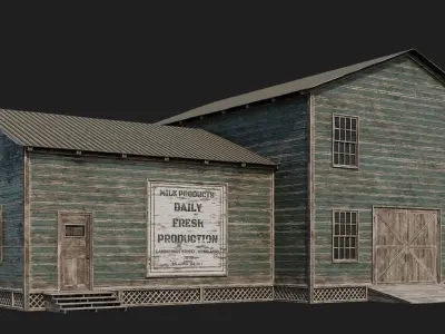 73-74-75-76 - Farm Buildings 4K PBR GameReady Low-poly 3D model