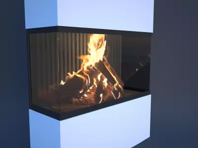  fireplace animation Low-poly 3D model