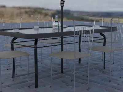 3d model of a stalik with an umbrella 3D model