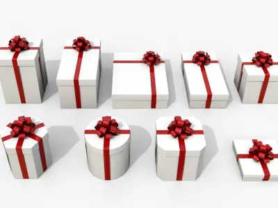  Gift Boxes - Signature Styles with Tied Ribbon Rosette 