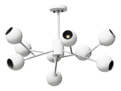 Suspended chandelier Orion M brass color 3D model