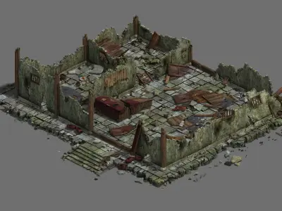Game City - Architecture - Ruins 01 3D model