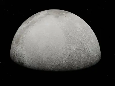 Realistic Low-Poly Moon 3d Model  3D model