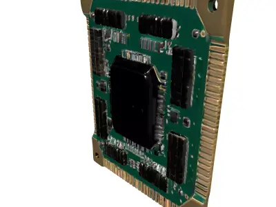 Electronic Circuit Board Module Low-poly 3D model