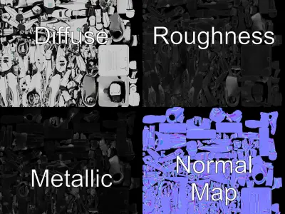 RiggedFuturistic Android Warrior D Model  Fully Rigged and Te... Low-poly 3D model