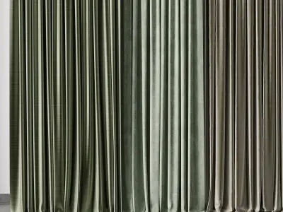 hadi curtain 83 green collection Low-poly 3D model