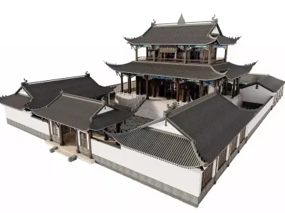 Historic Temple Courtyard 3D model
