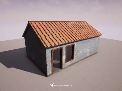 Stone Barn Free low-poly 3D model