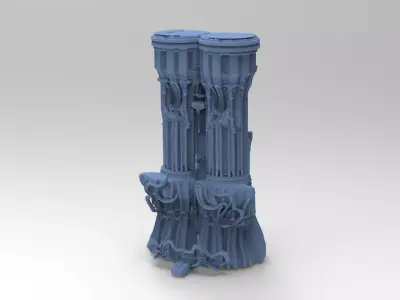 Forest Cobra Tower Vines Ruin 3D model